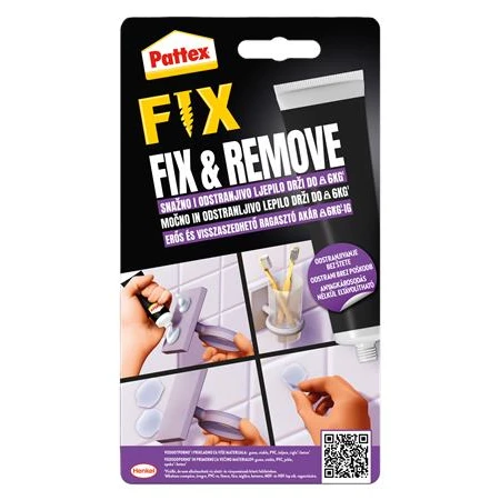 Ragasztó HENKEL Pattex Fix & Remove, építési-szerelési, 44 gr