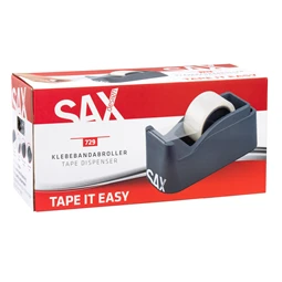 Ragasztószalag-adagoló asztali SAX 729 TAPE-IT-EASY 50mm vagy 2db 19mm-es szalaghoz, szürke, nehezékkel ellátott adagoló