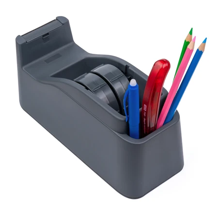 Ragasztószalag-adagoló asztali SAX 729 TAPE-IT-EASY 50mm vagy 2db 19mm-es szalaghoz, szürke, nehezékkel ellátott adagoló