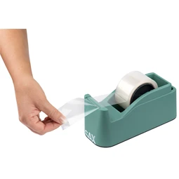 Ragasztószalag-adagoló asztali SAX 729 TAPE-IT-EASY 50mm vagy 2db 19mm-es szalaghoz, zöld, nehezékkel ellátott adagoló