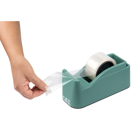 Ragasztószalag-adagoló asztali SAX 729 TAPE-IT-EASY 50mm vagy 2db 19mm-es szalaghoz, zöld, nehezékkel ellátott adagoló