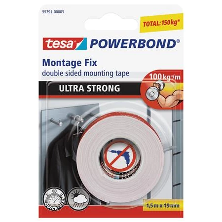 Ragasztószalag 2 oldalas 19mm x  1,5m TESA, ultra erős "Powerbond"