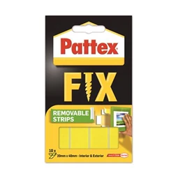 Ragasztószalag kétoldalas csík, HENKEL Pattex Fix visszaszedhető, 20 x 40 mm/csík, 20cm