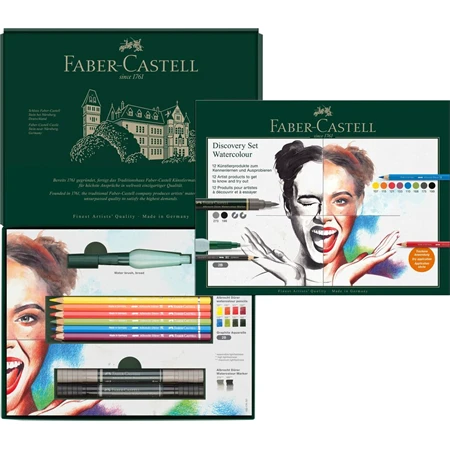 Rajz készlet akvarell 12db-os, Faber-Castell, ALBRECHT DÜRER fém dobozban