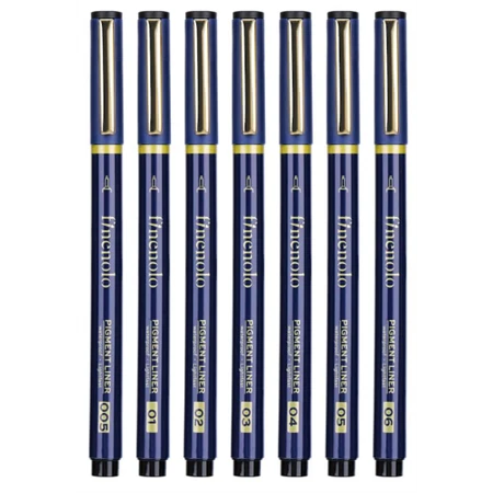 Rajz marker készlet DELI 7db/csomag fekete