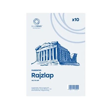 Rajzlap A/4 famentes 10db/csomag 120gr Bluering fóliázva