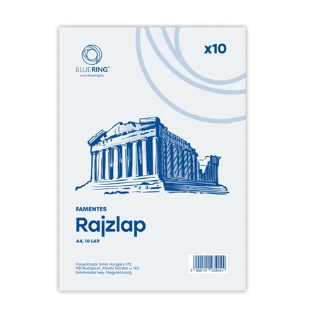 Rajzlap A/4, famentes fóliázva Bluering® 10 ív/csomag,