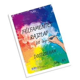 Rajzlap A/4 félfamentes 20db/csomag rajzlapgyűjtő dossziéban 120gr