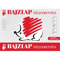 Rajzlap A/3 félfamentes 20db/csomag 120gr SÜNI ajándék iratgyüjtőben