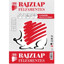 Rajzlap A/4 félfamentes 20db/csomag SÜNI mappában 120gr lapok