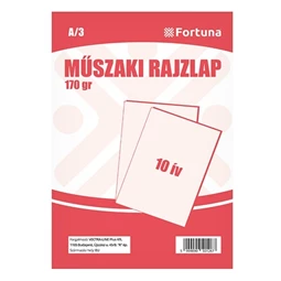 Rajzlap műszaki A/3 10ív/csomag 180gr FORTUNA