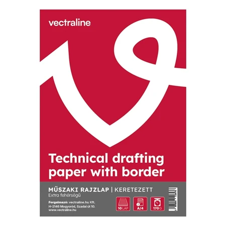 Rajzlap műszaki A/4 10ív/csomag 180gr FORTUNA keretes