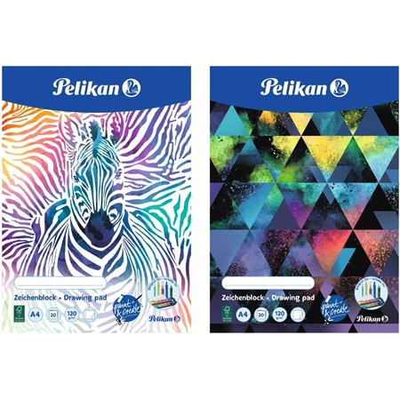 Rajztömb A/4 famentes PELIKAN 120gr 20ív, ragasztott, így a lapok könnyen kitéphetők