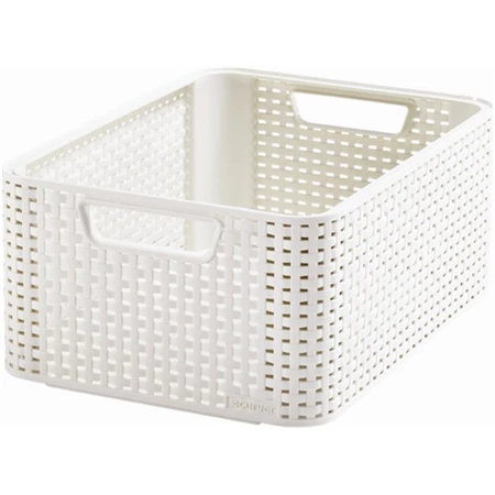 Rattan hatású kosár, 18literes, törtfehér