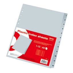 Regiszterlap 1-20 A/4 műanyag szürke