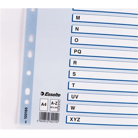 Regiszterlap A-Z ESSELTE A/4 MYLAR laminált karton