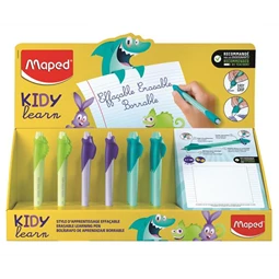 Rollertoll MAPED Kidy Learn MAGIC írástanuló toll, radírozható, Vegyes mintákban cápa, nyuszi, kaméleon