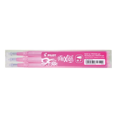 Rollertoll betét, 0,35 mm, törölhető, PILOT "Frixion Ball/Clicker", rózsaszín 3db/csomag