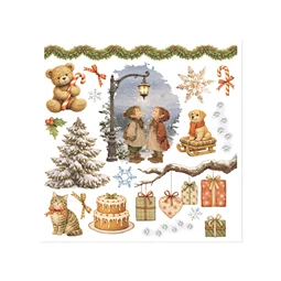 Rub-on kaparós matrica készlet 15,5x15,5cm Silent Night 6lap/csomag