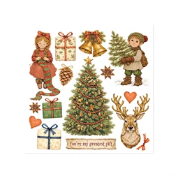 Rub-on kaparós matrica készlet 15,5x15,5cm Silent Night 6lap/csomag