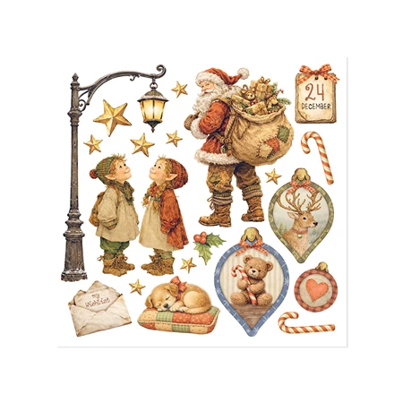 Rub-on kaparós matrica készlet 15,5x15,5cm Silent Night 6lap/csomag