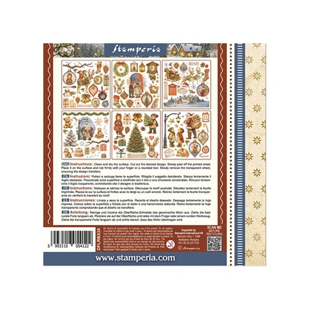 Rub-on kaparós matrica készlet 15,5x15,5cm Silent Night 6lap/csomag