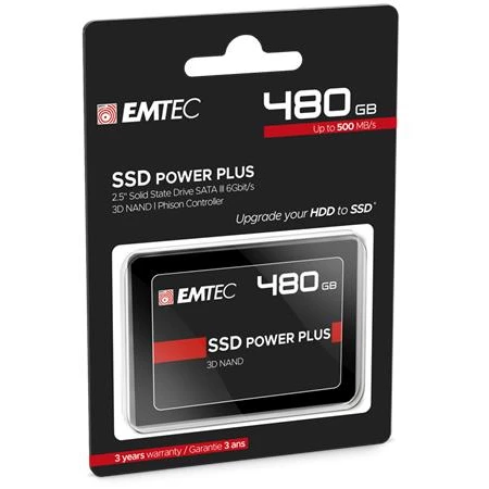 SSD (belső memória), 480GB, SATA 3, 500/520 MB/s, EMTEC "X150"