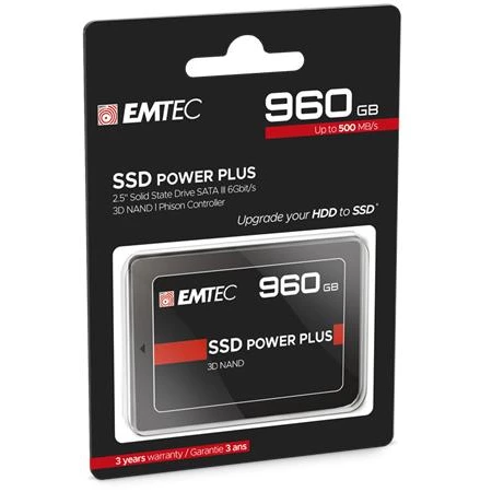 SSD (belső memória), 960GB, SATA 3, 500/520 MB/s, EMTEC "X150"