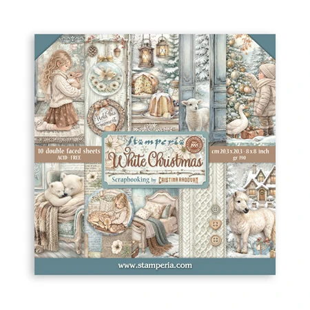 Scrapbook papír album 20,3x20,3cm 10lapos White Christmas