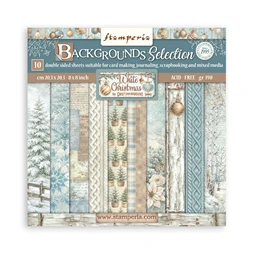 Scrapbook papír album 20,3x20,3cm 10lapos White Christmas backrounds
