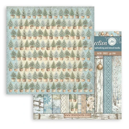 Scrapbook papír album 20,3x20,3cm 10lapos White Christmas backrounds