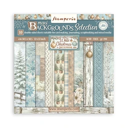 Scrapbook papír album 30,5x30,5cm 10lapos White Christmas backrounds