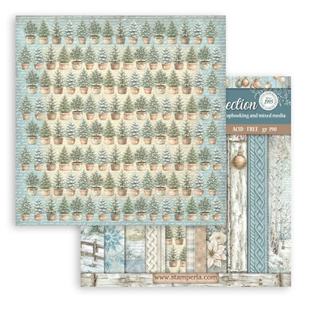 Scrapbook papír album 30,5x30,5cm 10lapos White Christmas backrounds
