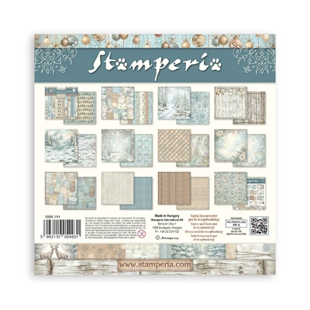 Scrapbook papír album 30,5x30,5cm 10lapos White Christmas backrounds