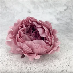 Selyemvirág Bazsarózsa fej, 12x7cm oldpink