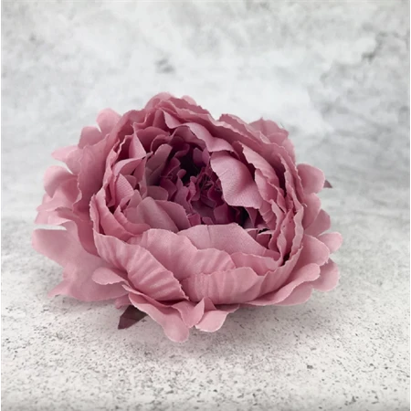 Selyemvirág Bazsarózsa fej, 12x7cm oldpink