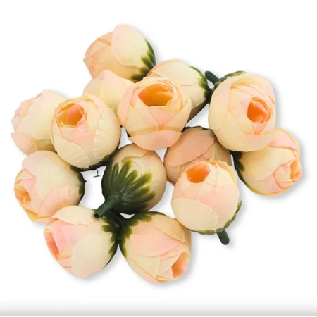 Selyemvirág Begónia virágfej barack 2cm 15db/csomag