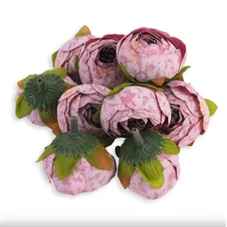 Selyemvirág Begónia virágfej cirmos mályva 3,5cm 10db/csomag