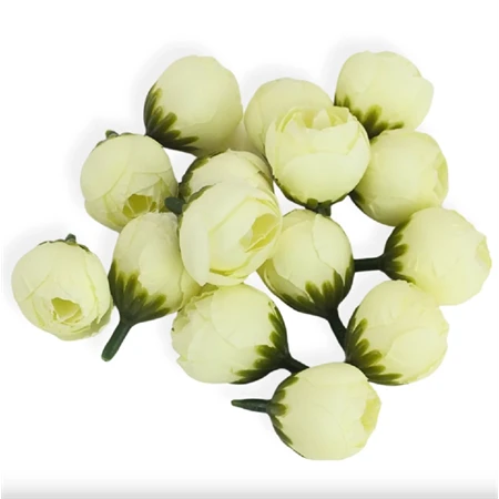 Selyemvirág Begónia virágfej krém 2cm 15db/csomag