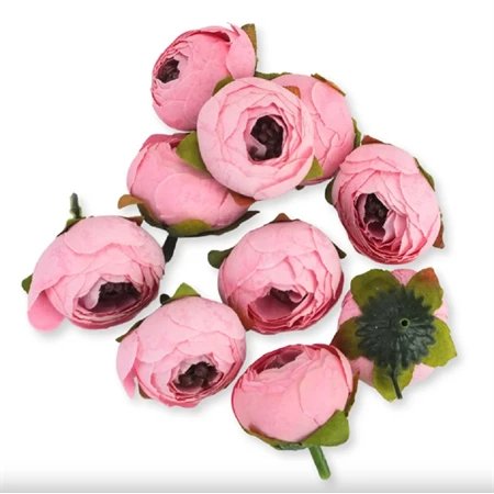 Selyemvirág Begónia virágfej rózsaszín 3,5cm 10db/csomag