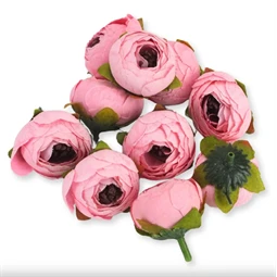 Selyemvirág Begónia virágfej rózsaszín 3,5cm 10db/csomag