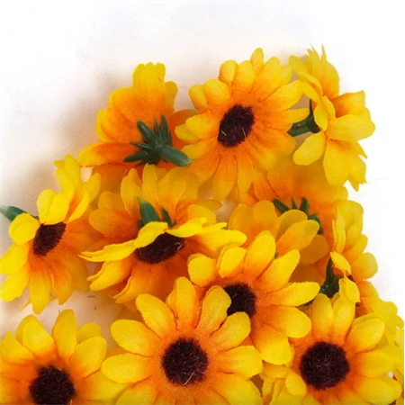Selyemvirág Napraforgó virágfej 3,5cm 20db/csomag