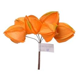 Selyemvirág Physalis betűzős műanyag 13 cm narancssárga