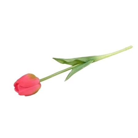 Selyemvirág Tulipán csokor gumi 44cm málnapiros szálas