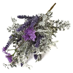 Selyemvirág levendulás csokor 37cm zöld, lila