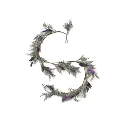 Selyemvirág levendulás girland 183cm zöld, lila