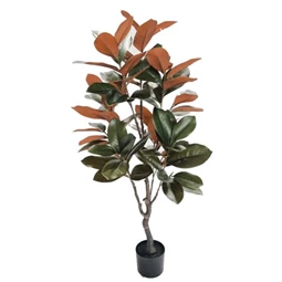 Selyemvirág magnolia grandiflora cserepes műanyag 120 cm zöld, bordó