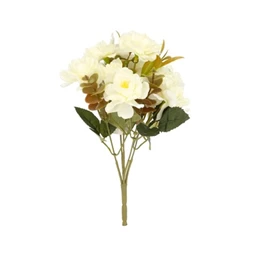 Selyemvirág mályvarózsa csokor 28cm fehér
