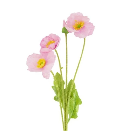 Selyemvirág pipacs műanyag 60x12x12 cm rózsaszín