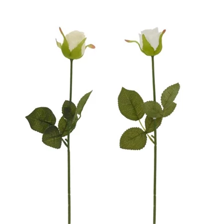 Selyemvirág, rózsa, krém-fehér 30 cm, 1DB
